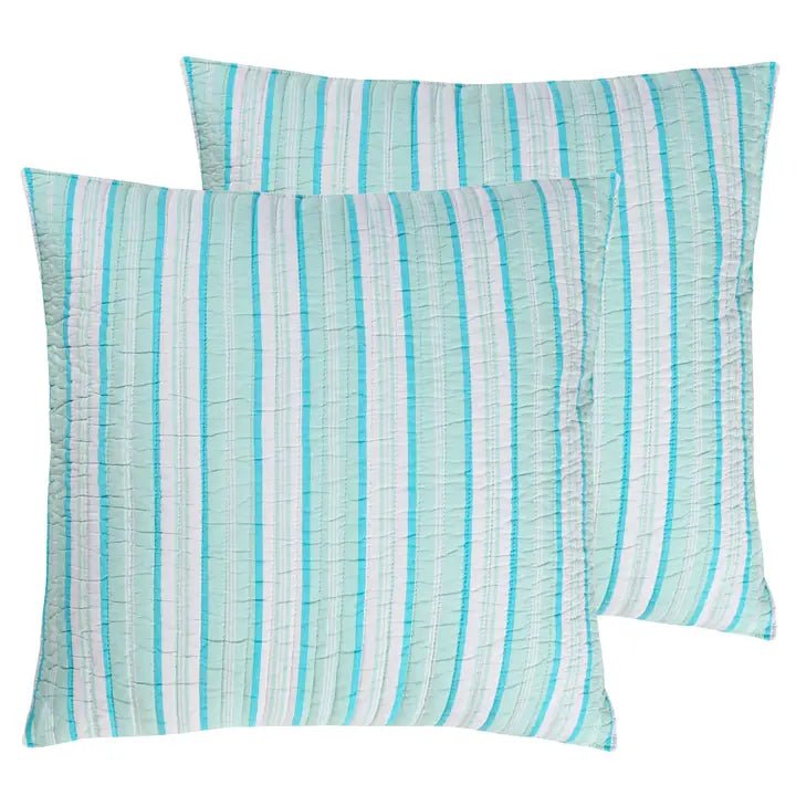 Beach Days Euro Pillow Shams Set of 2 - Coastal Pillow Shams - Quahog Bay Bedding