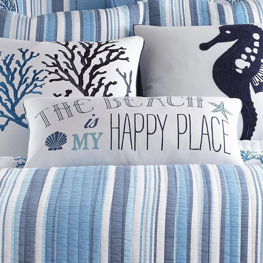 Beach Happy Place Pillow - Quahog Bay Bedding