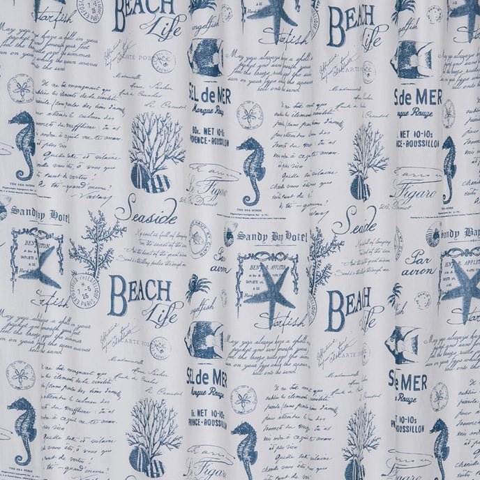 Beach Life Shower Curtain - Coastal Shower Curtains - Quahog Bay Bedding