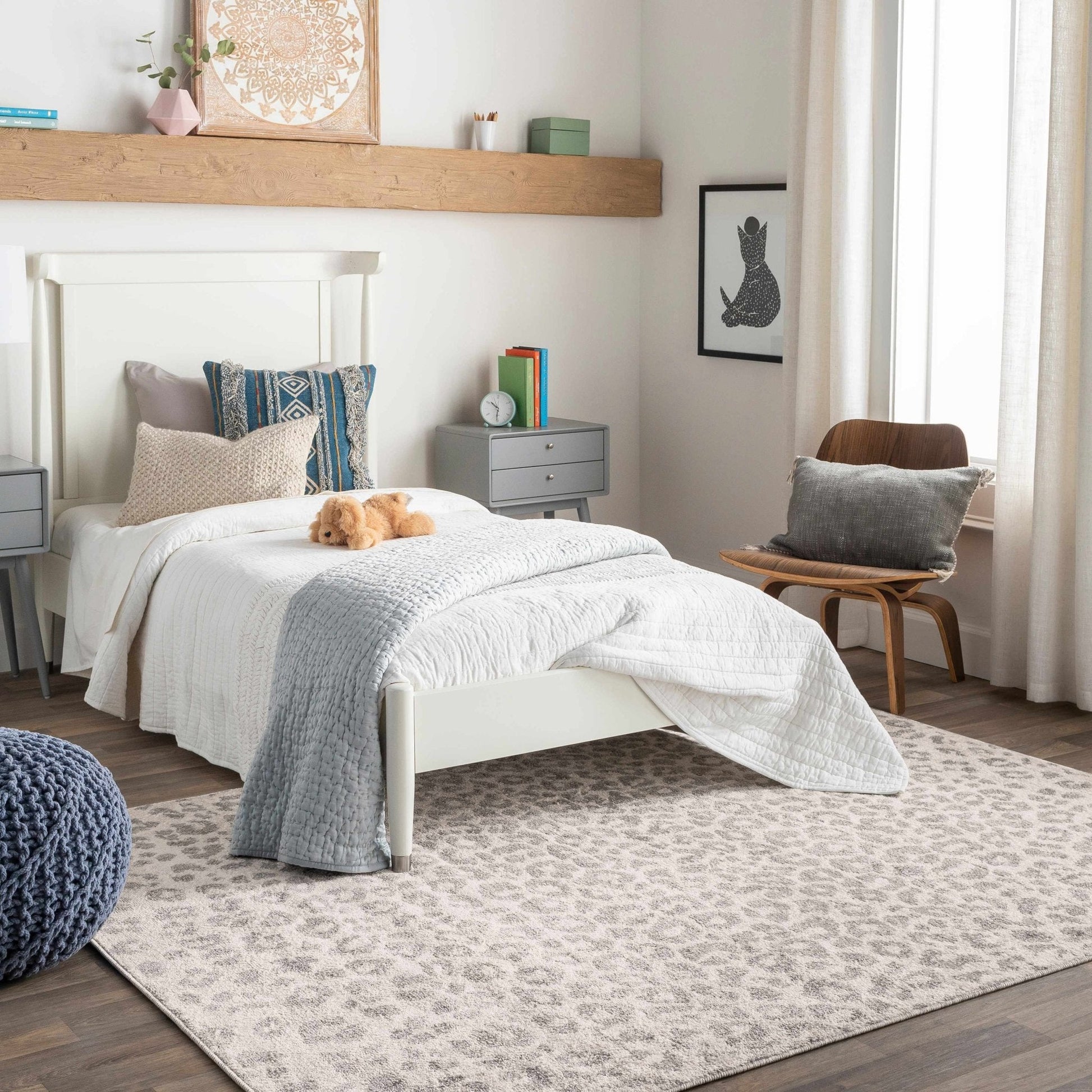 Beige Liversedge Leopard Print Area Rug - Quahog Bay Bedding