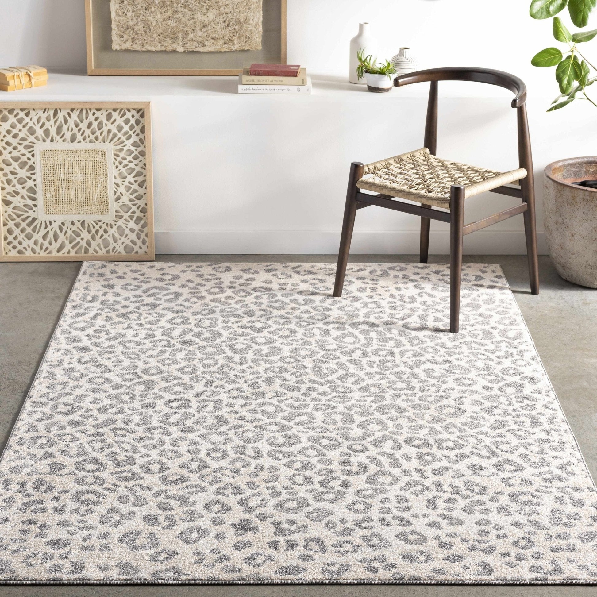 Beige Liversedge Leopard Print Area Rug - Quahog Bay Bedding