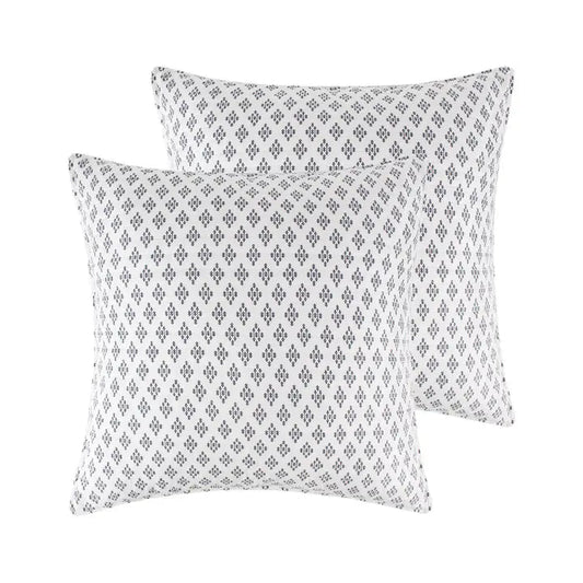 Bellamy Teal Euro Sham Set of 2 - Coastal Pillow Shams - Quahog Bay Bedding