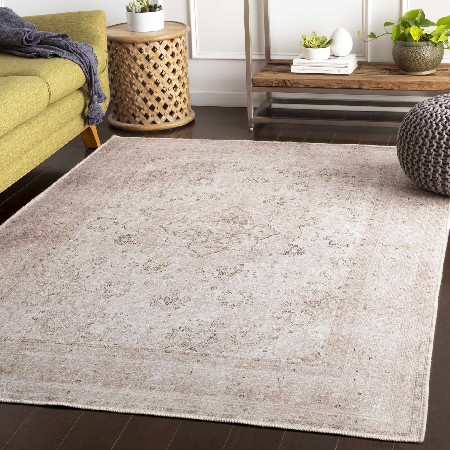 Bethany Vintage Flat Pile Washable Rug - Quahog Bay Bedding
