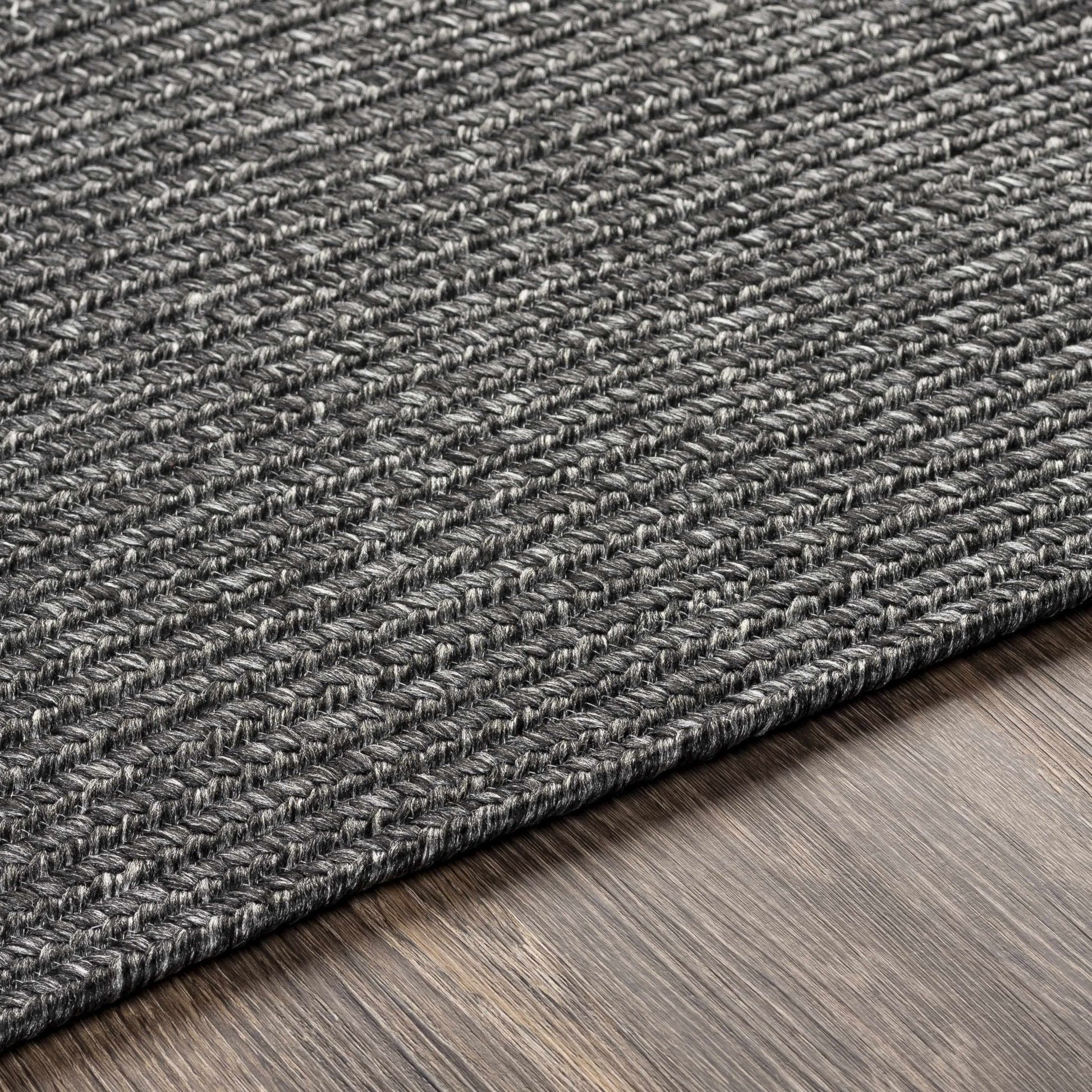 Black Braided Faux Jute Rug - Quahog Bay Bedding