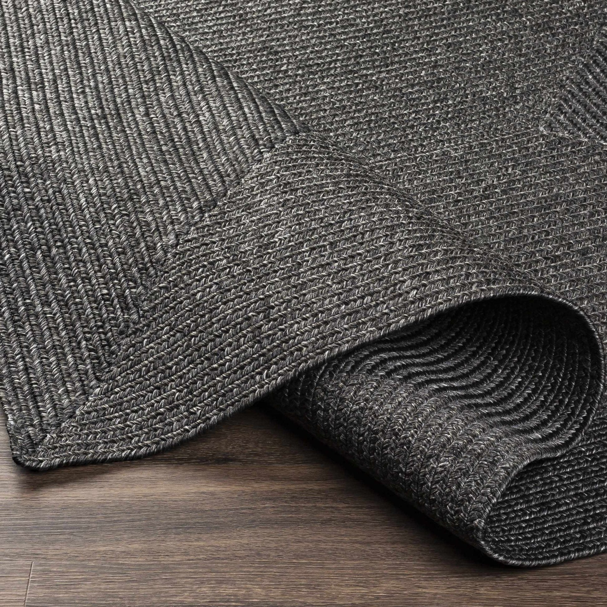 Black Braided Faux Jute Rug - Quahog Bay Bedding