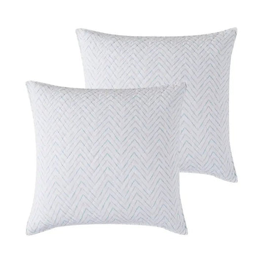 Blue Sea Euro Pillow Sham Set of 2 - Coastal Pillow Shams - Quahog Bay Bedding