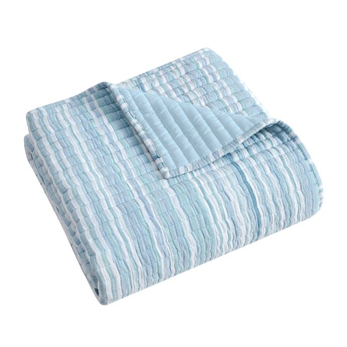 Boracay Stripe Muslin Quilted Throw - Quahog Bay Bedding
