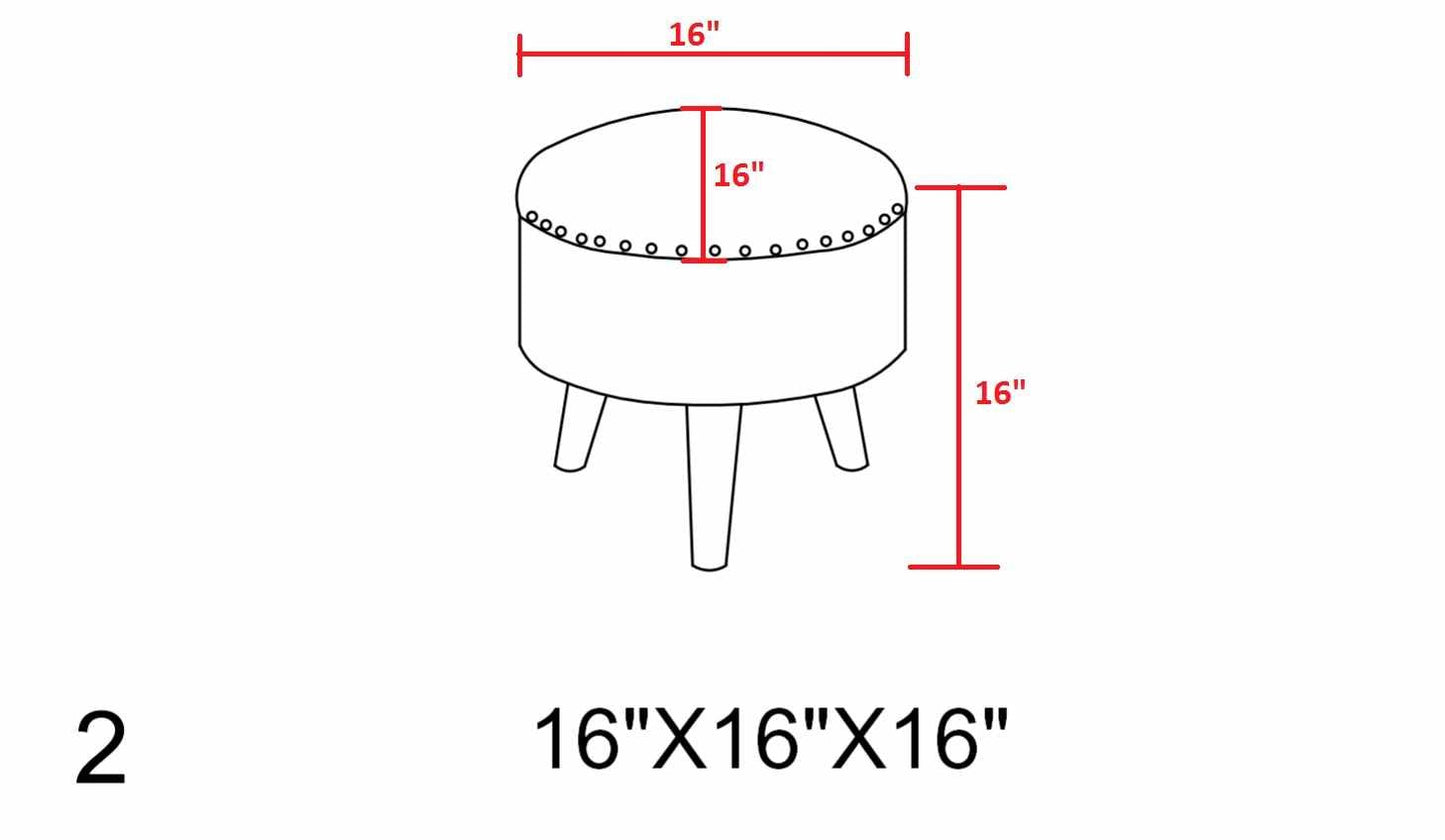 Brick Red Wood Frame Ottoman Stool - Quahog Bay Bedding