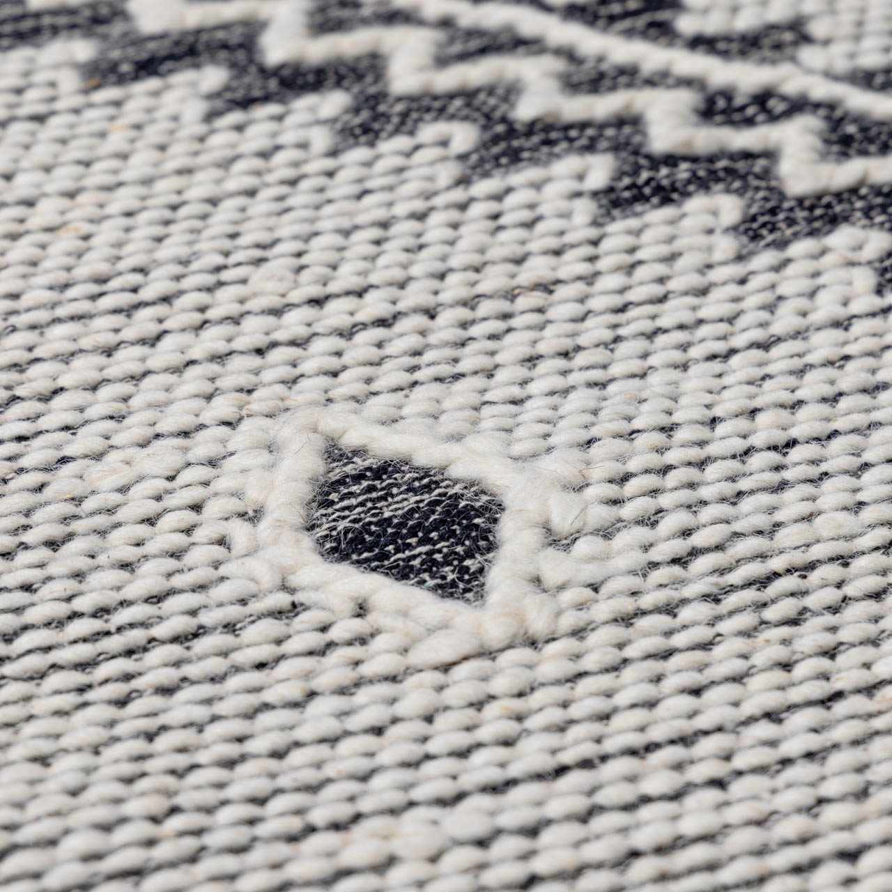 Brownhills Cream&Black Trellis Cotton Area Rug - Quahog Bay Bedding
