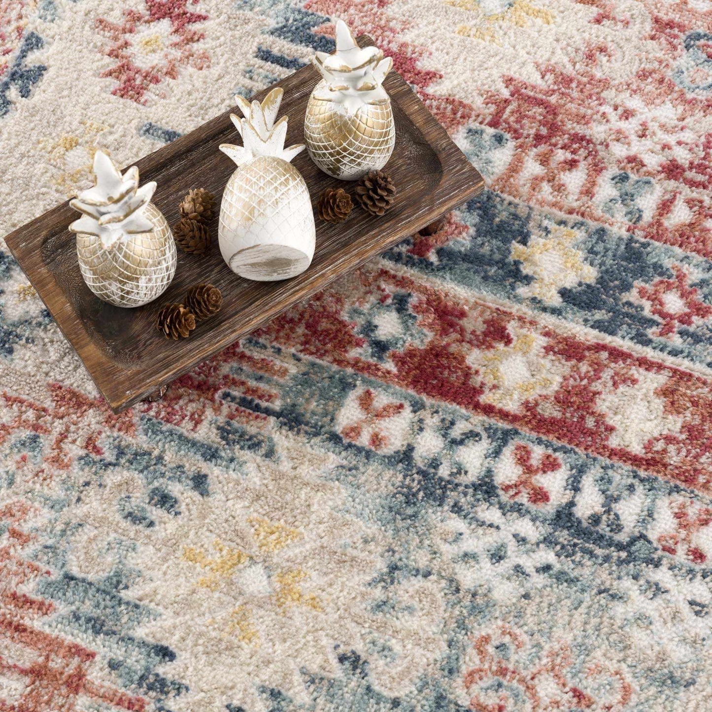 Bindi Blue & Rose Area Rug - Clearance