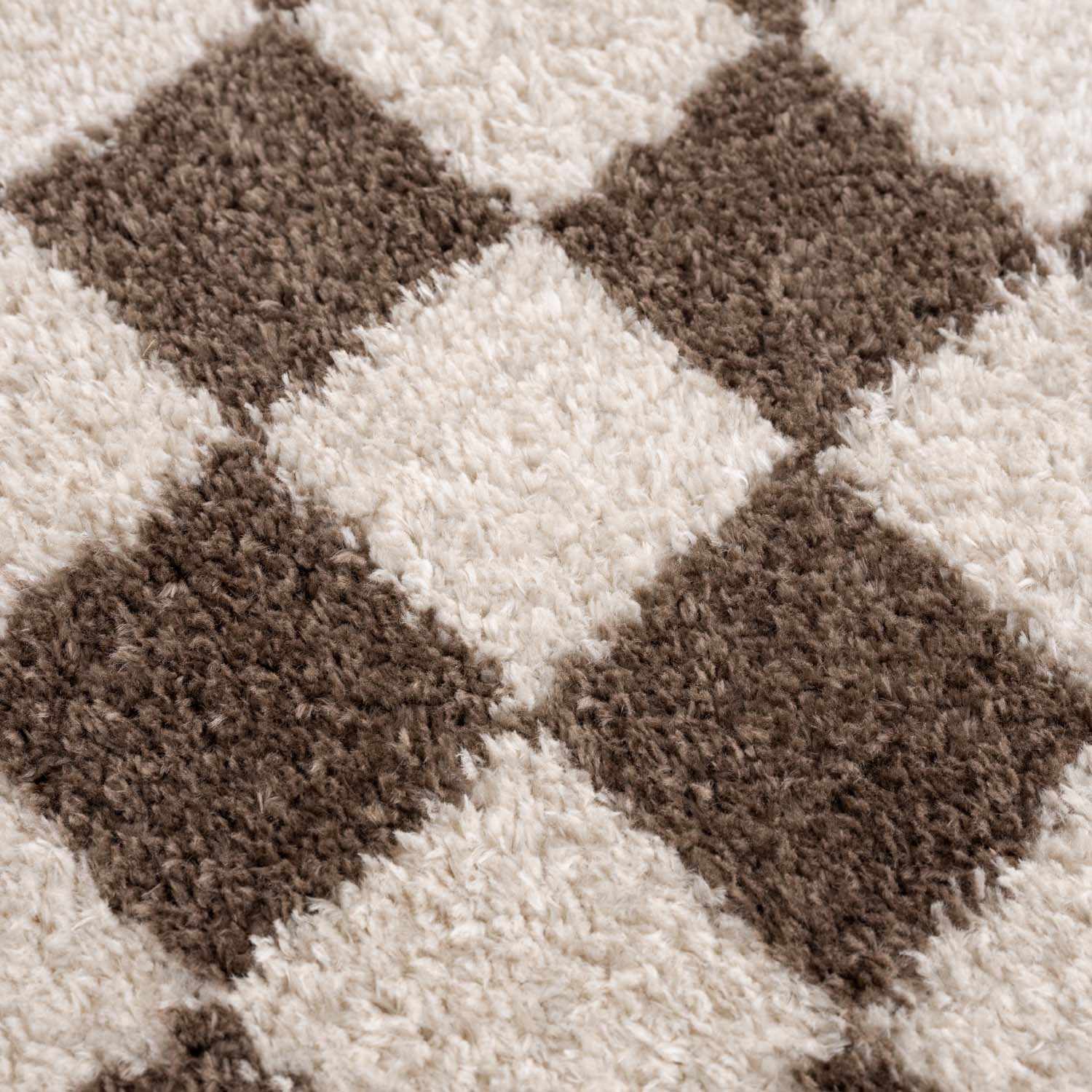 Canika Brown Washable Checkered Area Rug - Quahog Bay Bedding