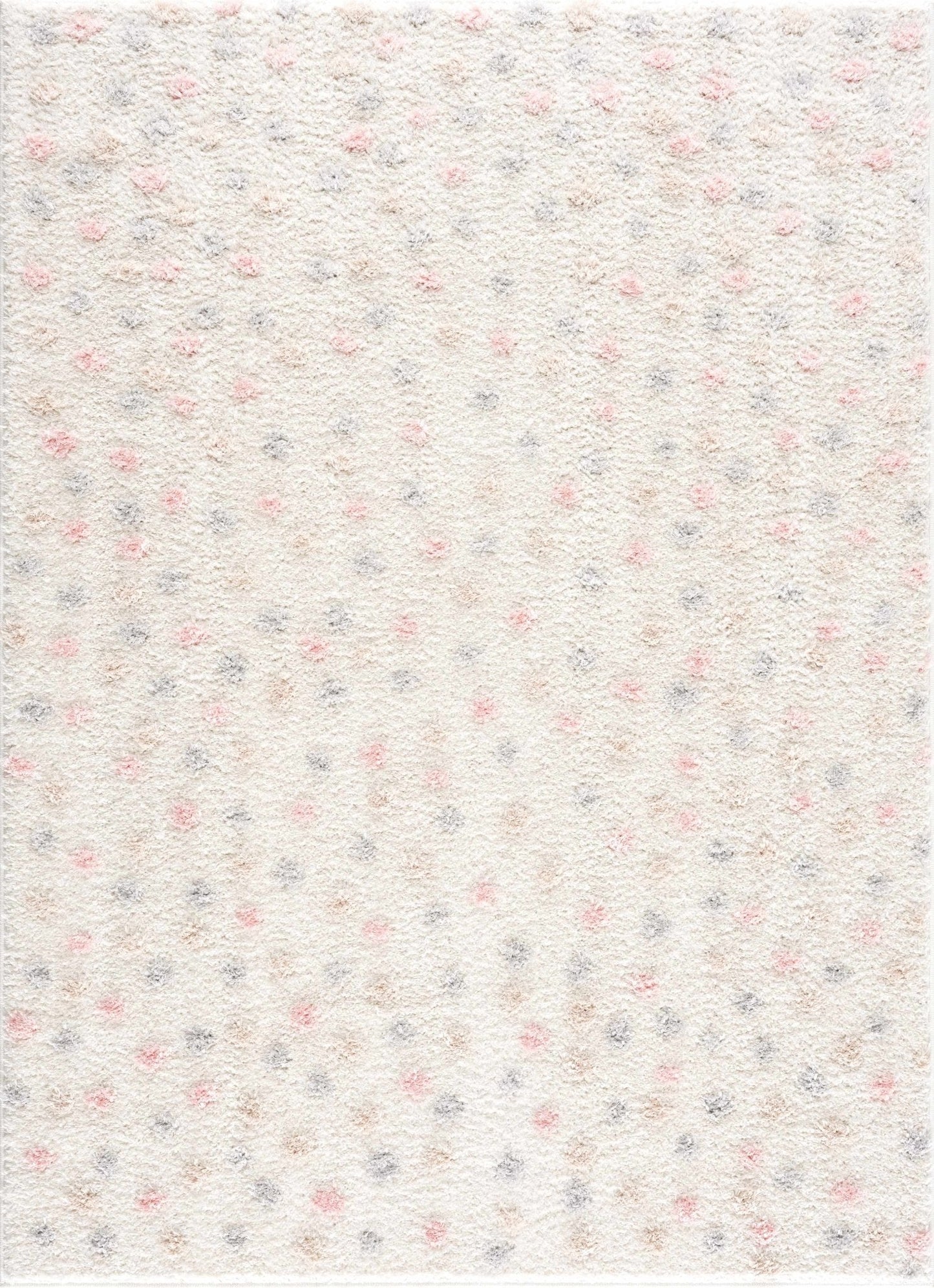 Cansu Pink & Cream Dotted Area Rug - Plush Pile Rugs - Quahog Bay Bedding