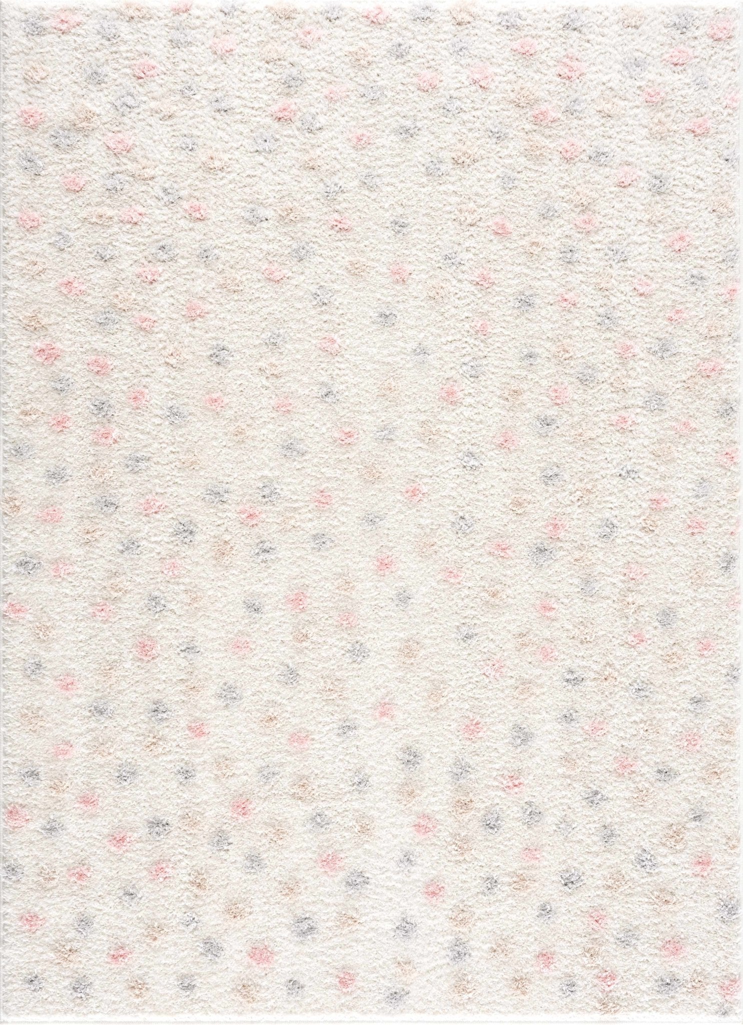 Cansu Pink & Cream Dotted Area Rug - Plush Pile Rugs - Quahog Bay Bedding