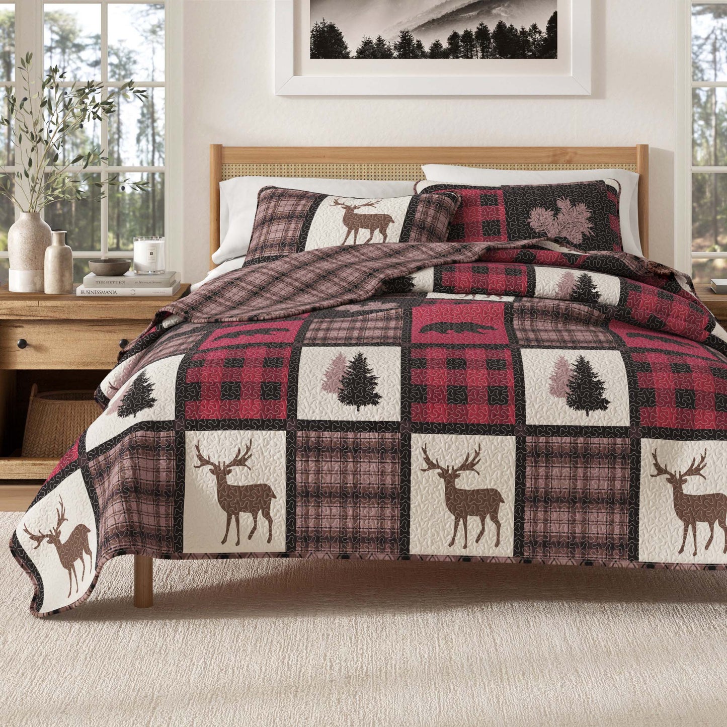 Lodge Quilt - Deer, Bear and Tree Themed Quilts
