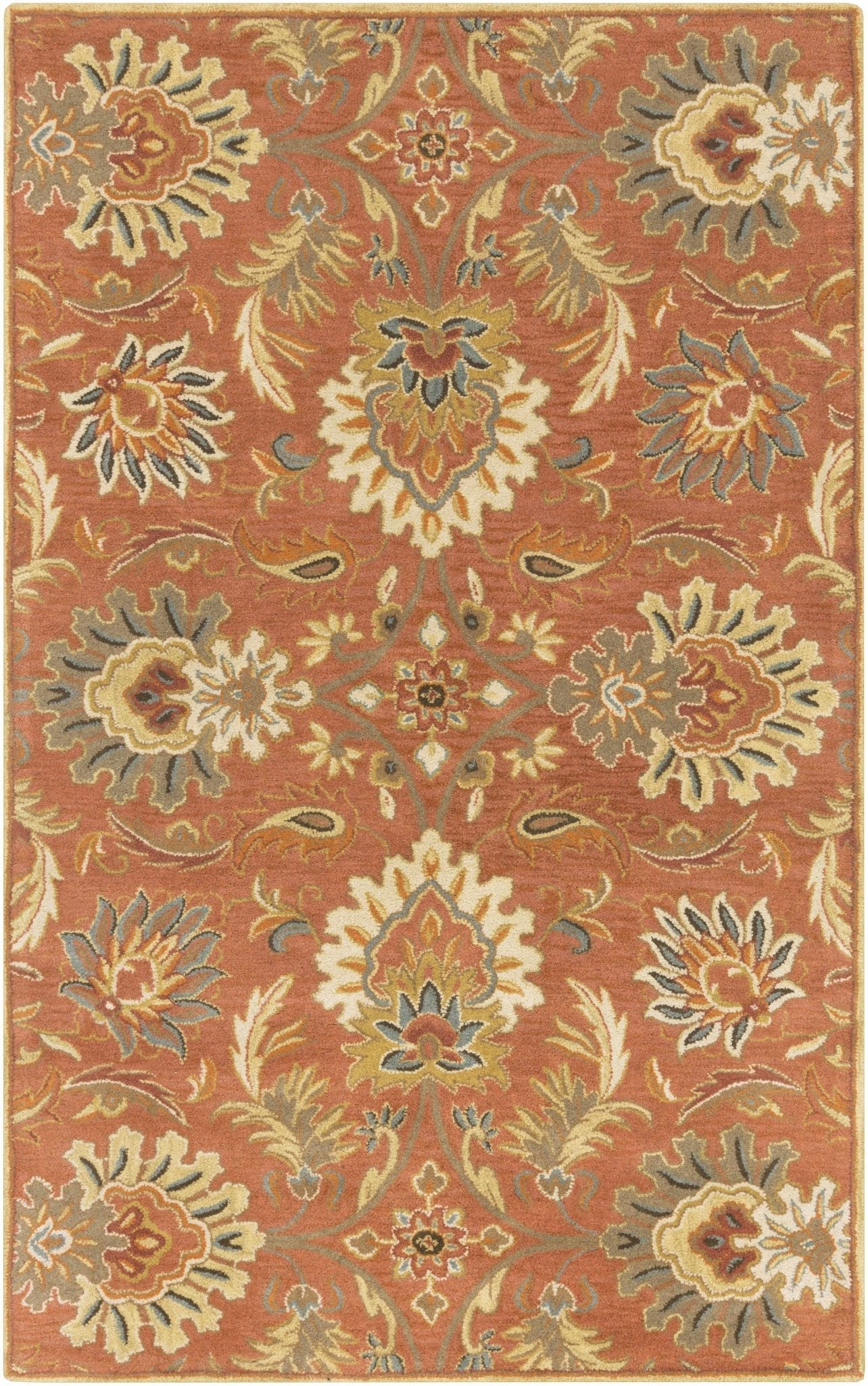 Chesterton Hand Tufted Orange 1112 Area Rug - Quahog Bay Bedding