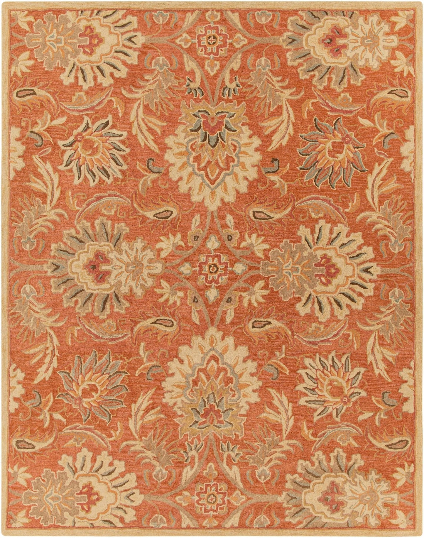 Chesterton Hand Tufted Orange 1112 Area Rug - Quahog Bay Bedding