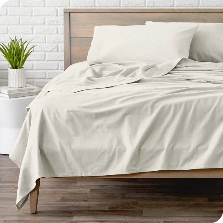 CinchFit American Made No Tear Split Top King Cotton Flannel Cord Elastic Sheets - Quahog Bay Bedding