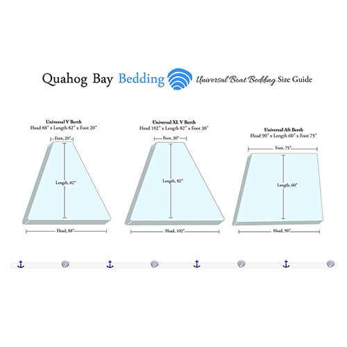 CinchFit American Made Universal V Berth Sheets 600TC 100% Cotton Cord Elastic Sheets - Quahog Bay Bedding