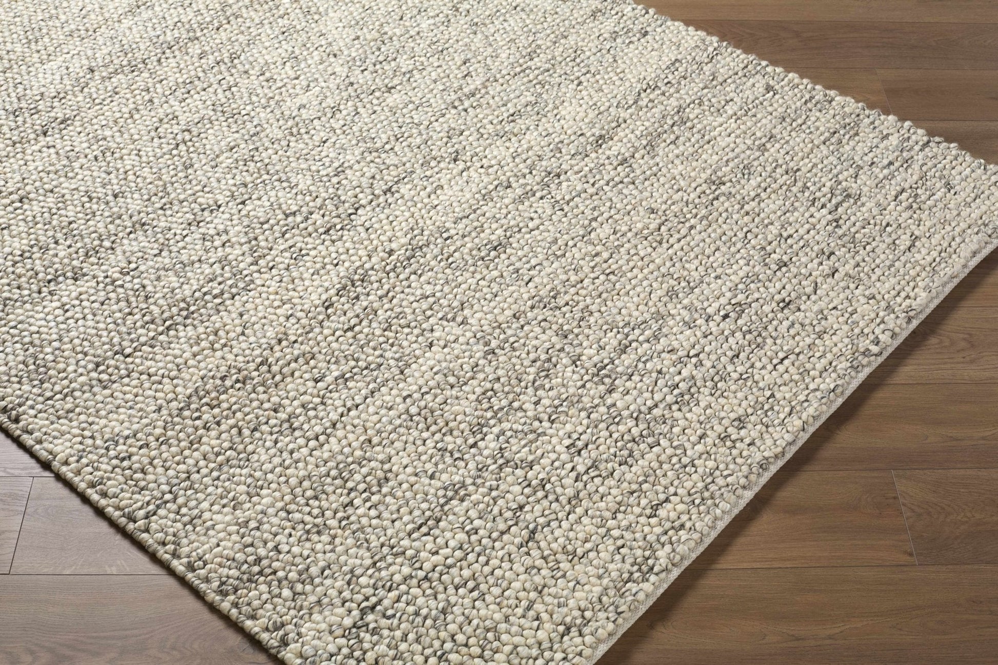 Clayne Beige & Charcoal Premium Wool Area Rug - Quahog Bay Bedding