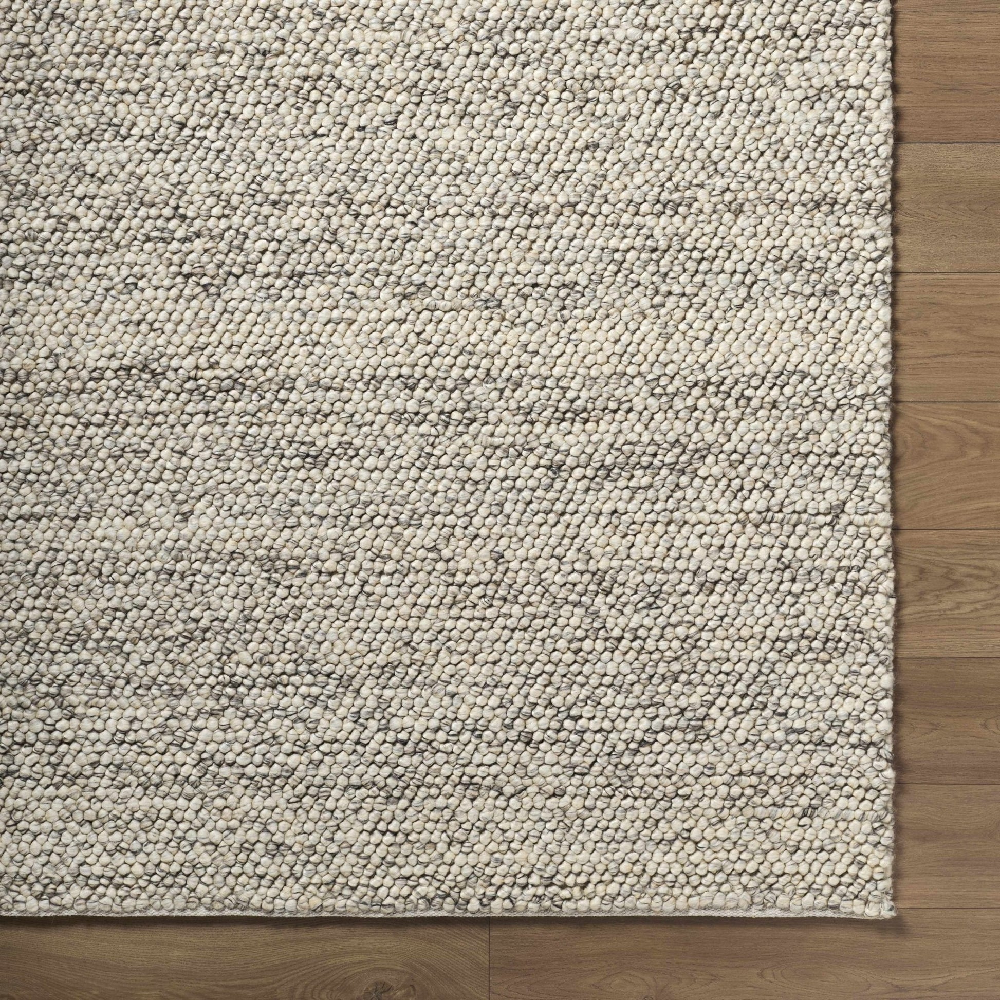 Clayne Beige & Charcoal Premium Wool Area Rug - Quahog Bay Bedding