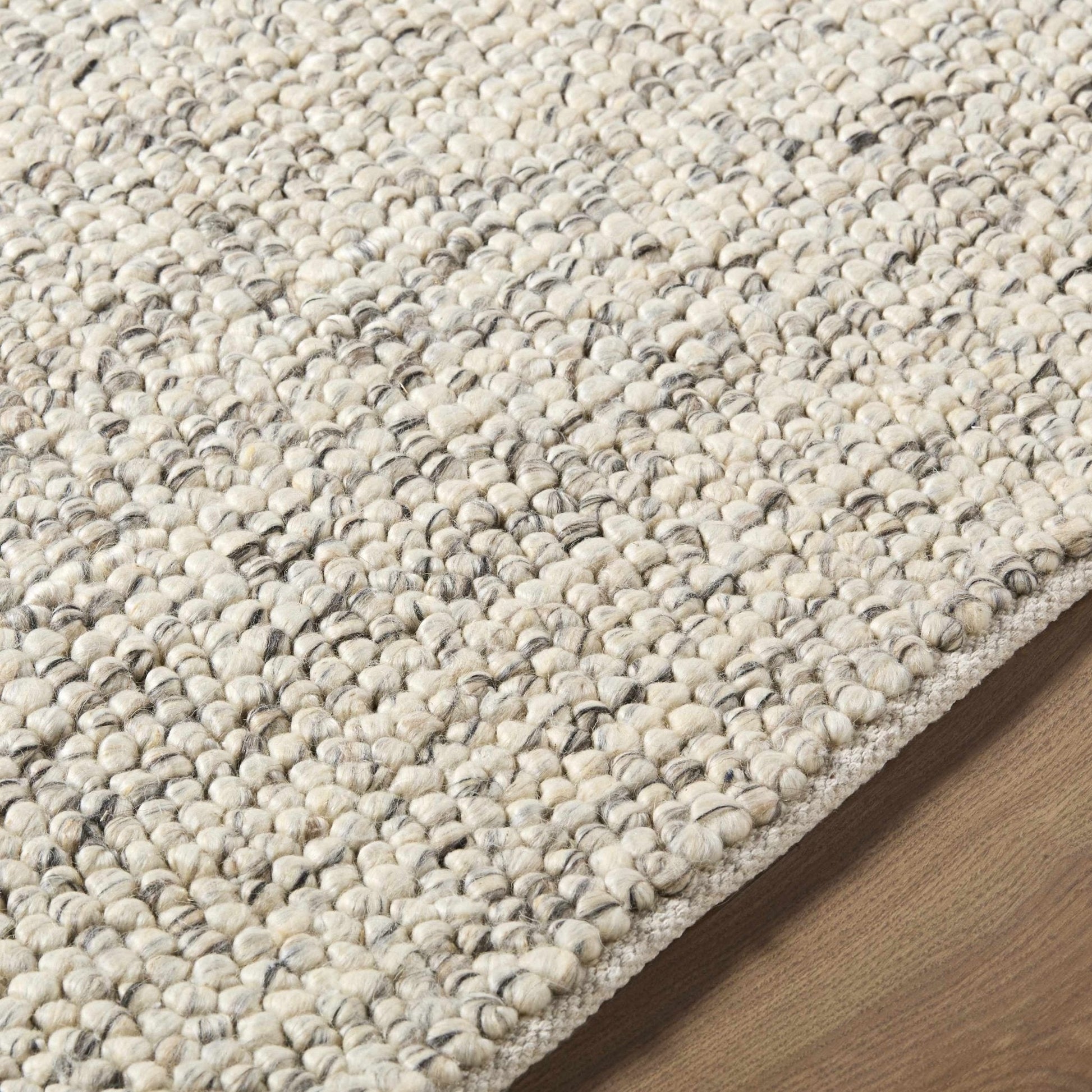Clayne Beige & Charcoal Premium Wool Area Rug - Quahog Bay Bedding