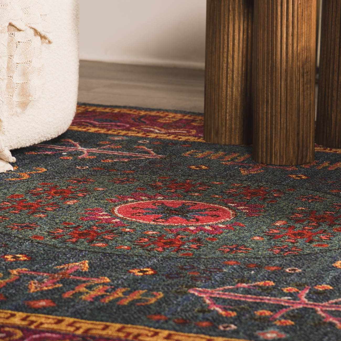 Cleveland Colorful Traditional Area Rug - Teal, Aqua, Navy - Quahog Bay Bedding