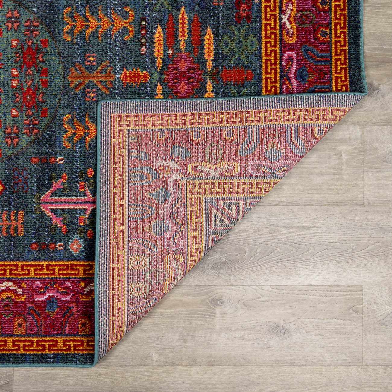 Cleveland Colorful Traditional Area Rug - Teal, Aqua, Navy - Quahog Bay Bedding