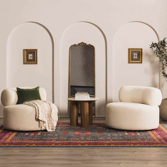 Cleveland Colorful Traditional Area Rug - Teal, Aqua, Navy - Quahog Bay Bedding