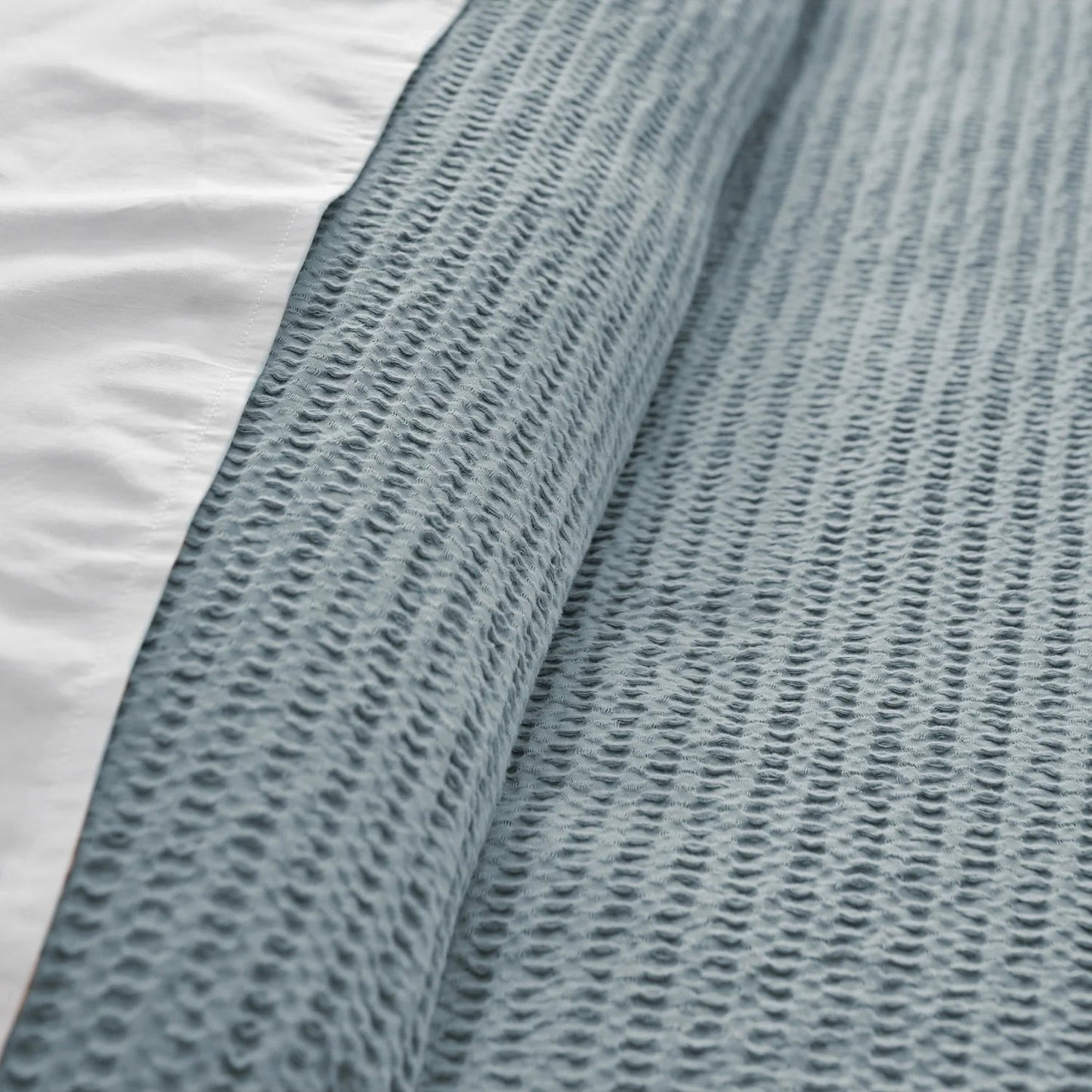 Cloud Waffle 100% Cotton Duvet Cover Set 3PC - Chambray - Quahog Bay Bedding