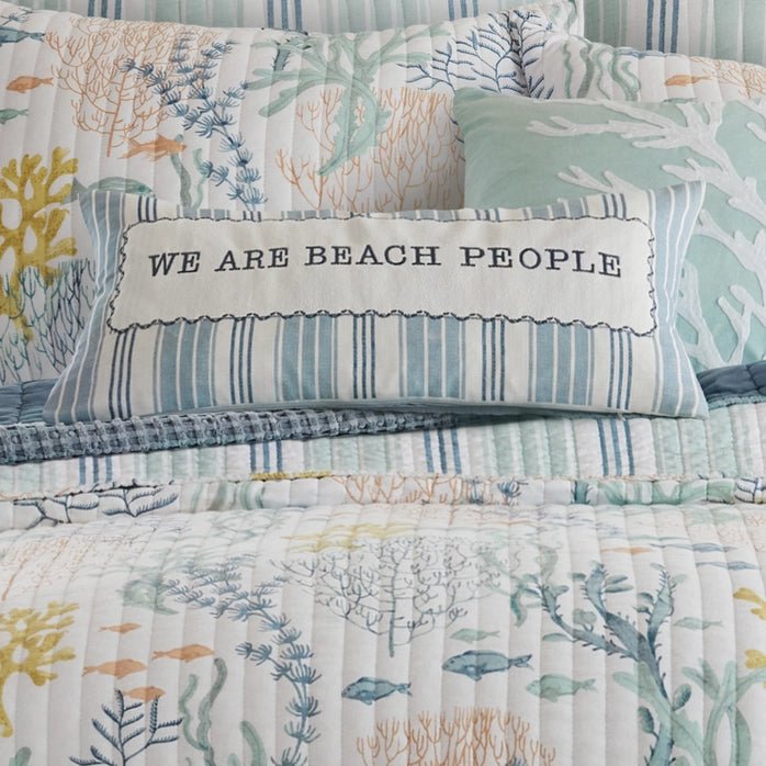 Ocean Meadow Beach Pillow | We Are Beach People - Quahog Bay Bedding
