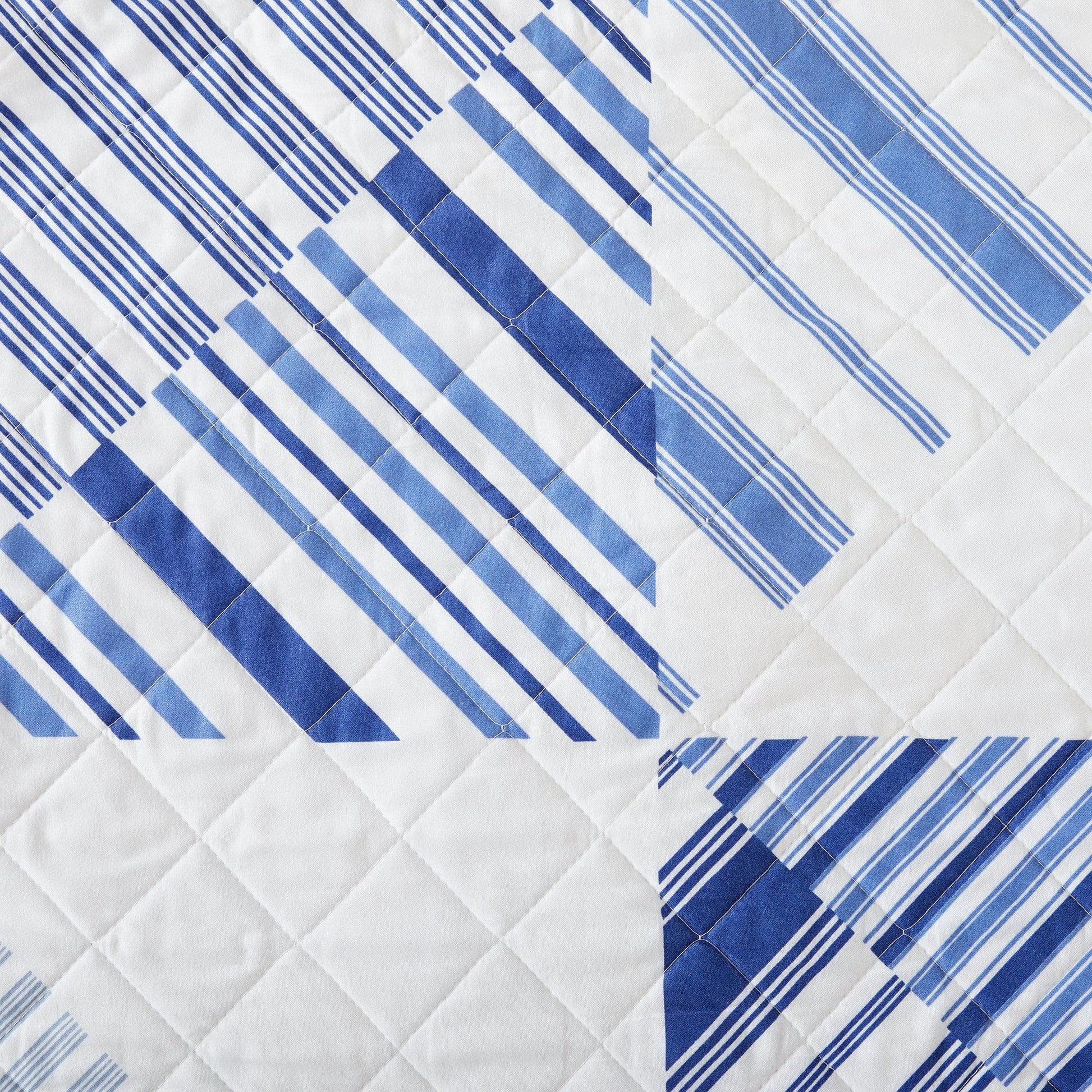 Coastal Navy Stripe Quilt - Striped Coastal Quilts - Quahog Bay Bedding