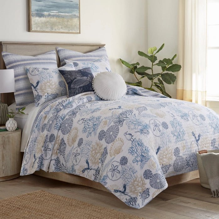 Coastal Serena Sea Quilt Set - Coastal Quilt Set - Quahog Bay Bedding