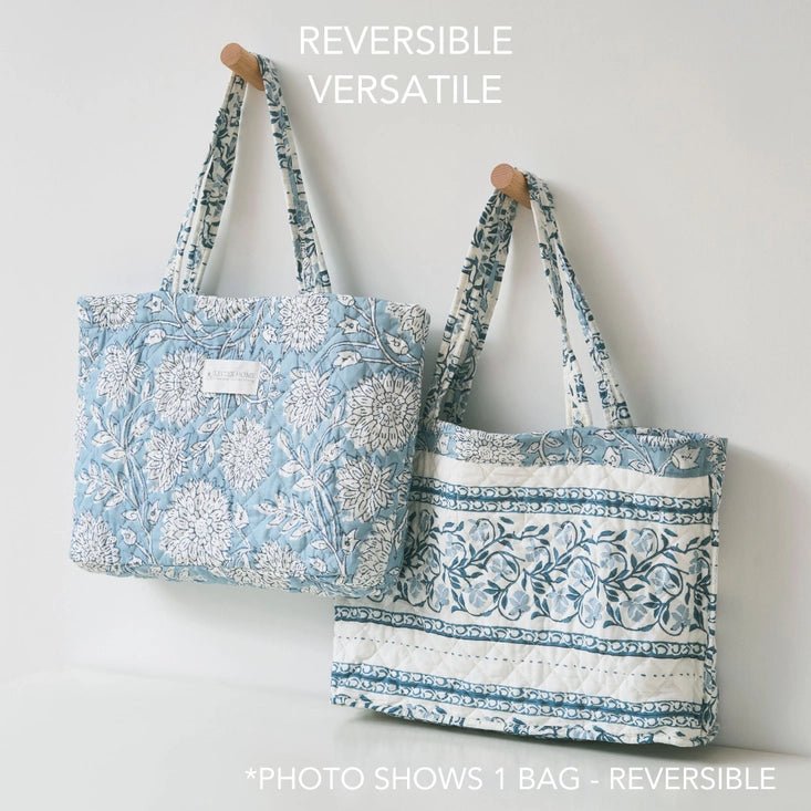 Coastal Tote Bag - Adare Blue - Quahog Bay Bedding