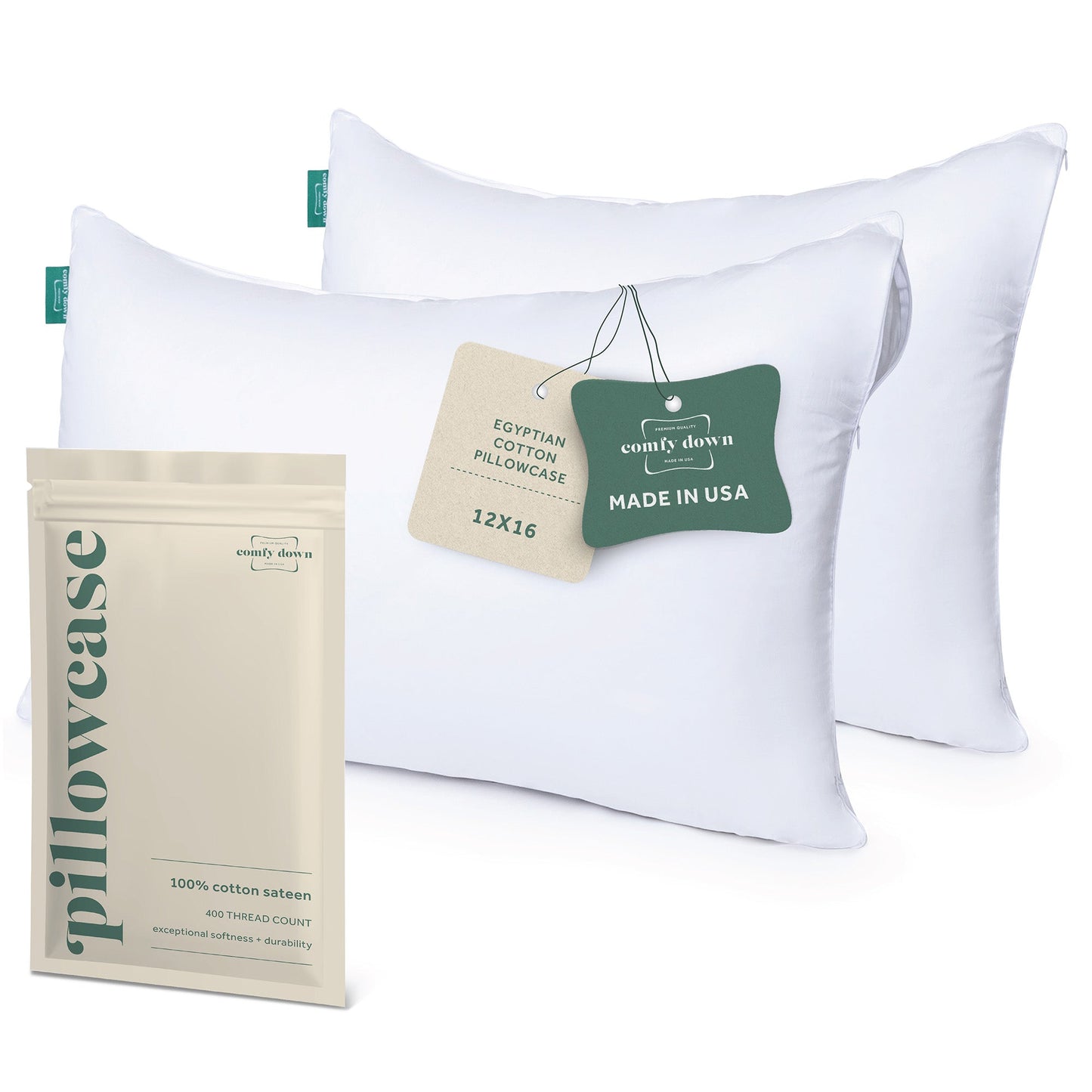 ComfyDown Pillowcase for Toddler & Travel Pillows – Zipper Closure - Quahog Bay Bedding