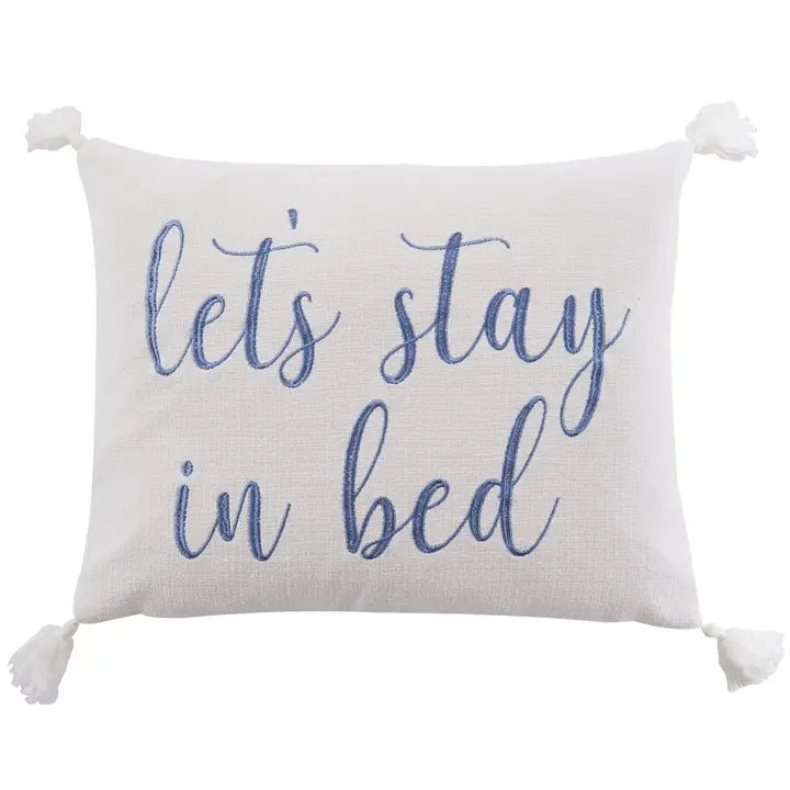 Bennett Coastal Let's Stay In Bed Pillow - Coastal Accent Pillows - Quahog Bay Bedding