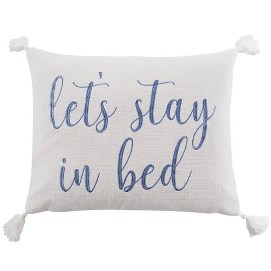 Bennett Coastal Let's Stay In Bed Pillow - Coastal Accent Pillows - Quahog Bay Bedding