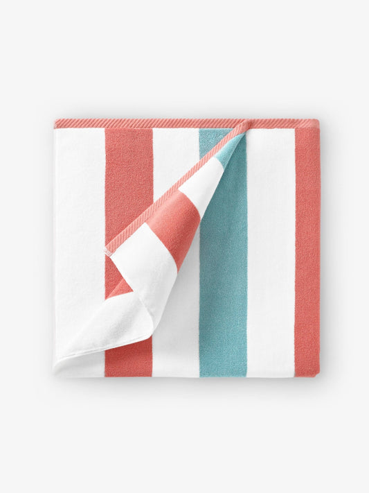 Coral Sea Glass Cabana Beach Towel - Quahog Bay Bedding