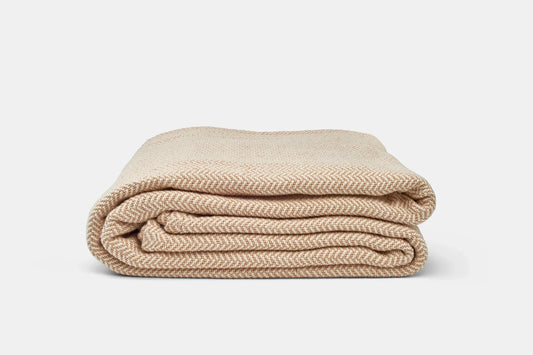 Cotton Herringbone Weave Cotton Blanket - American Made With USA Grown Cotton - Quahog Bay Bedding
