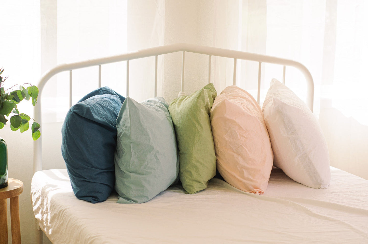 Crinkle Percale Organic Cotton Sheet Set + Pillowcases - Quahog Bay Bedding
