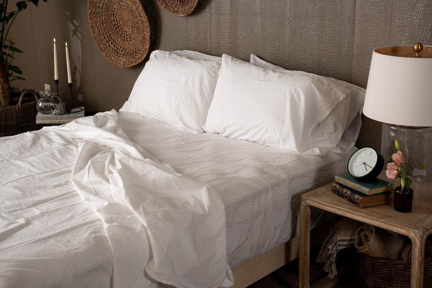 Crinkle Percale Organic Cotton Sheet Set + Pillowcases - Quahog Bay Bedding