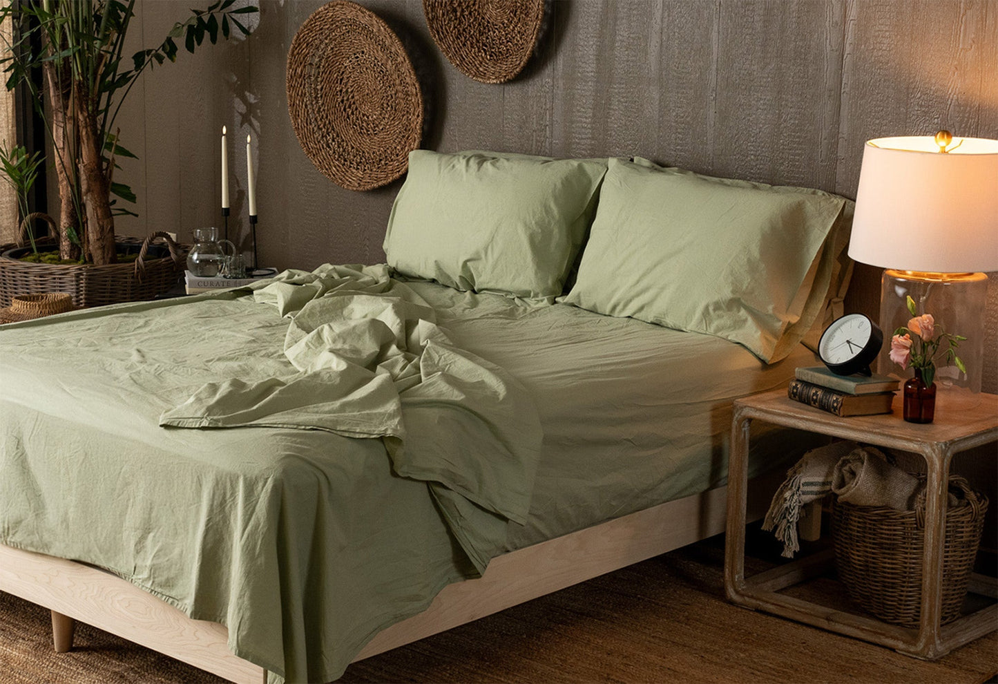 Crinkle Percale Organic Cotton Sheet Set + Pillowcases - Quahog Bay Bedding
