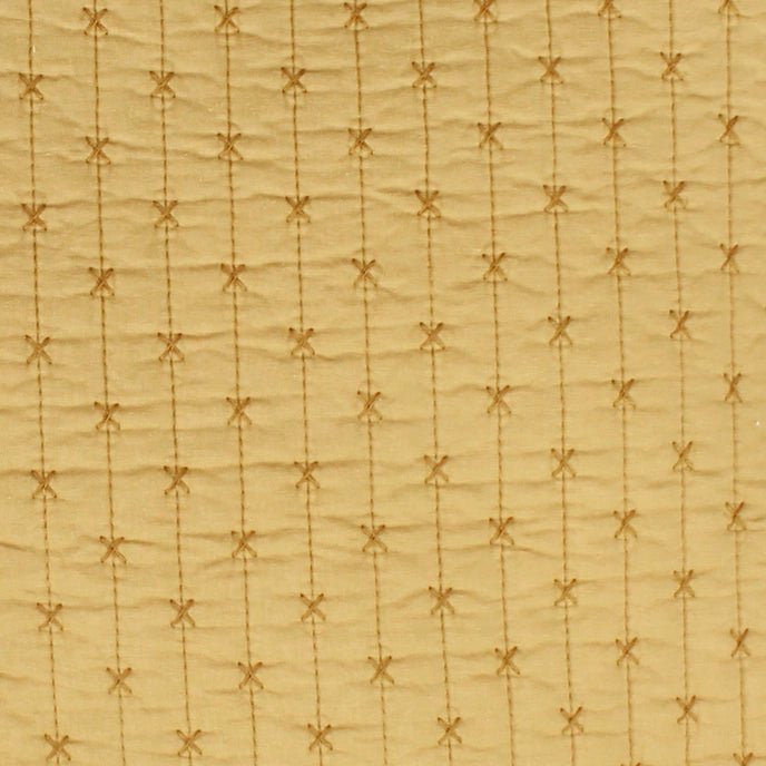Cross Stitch 100% Cotton Quilt Set - Ochre - Quahog Bay Bedding