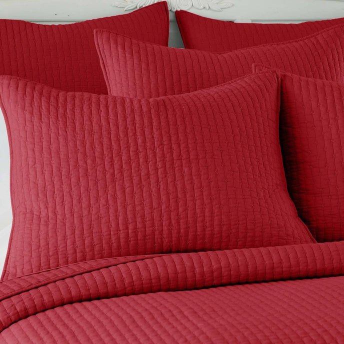 Cross Stitch 100% Cotton Quilt Set - Red - Christmas Quilts - Quahog Bay Bedding