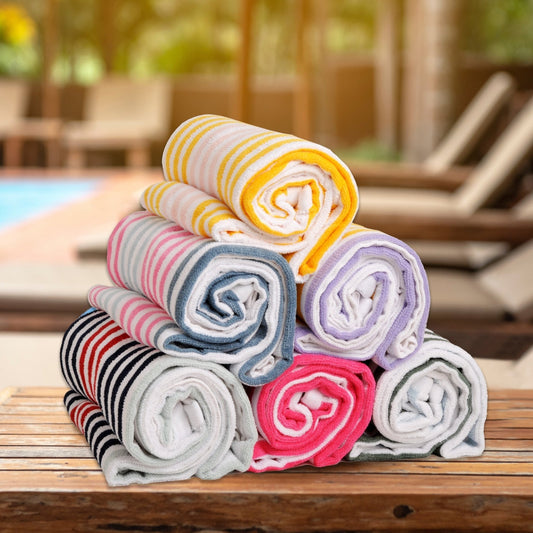 Dan River 2 - 4 Pack Cabana Stripe Beach Towel Set - Quahog Bay Bedding