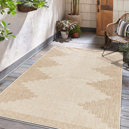 Djugun Beige Indoor & Outdoor Rug - Quahog Bay Bedding