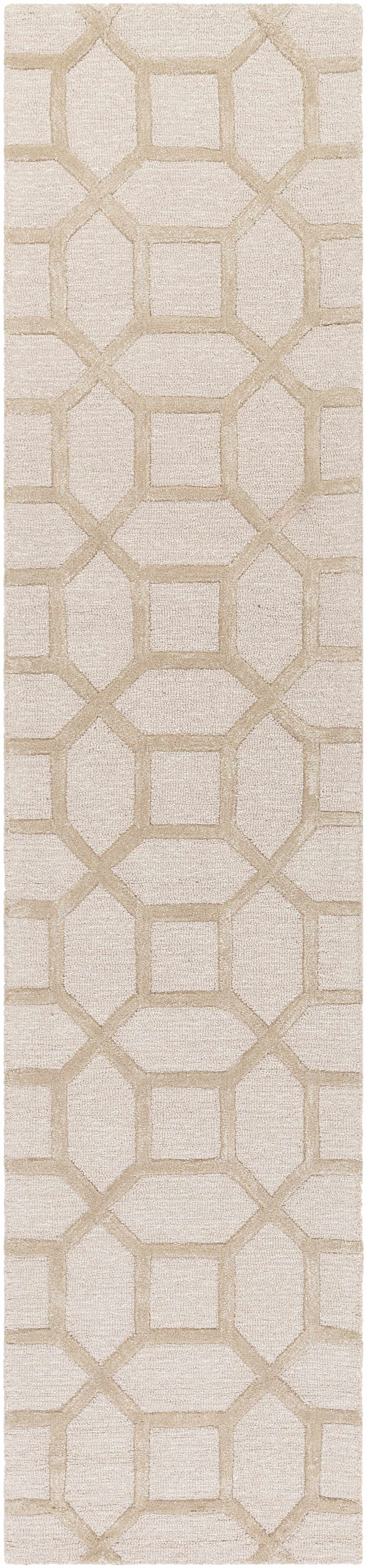 Dodgertown Area Rug runner in ivory beige, hand-tufted wool with a medium pile, perfect for hallways or narrow spaces.