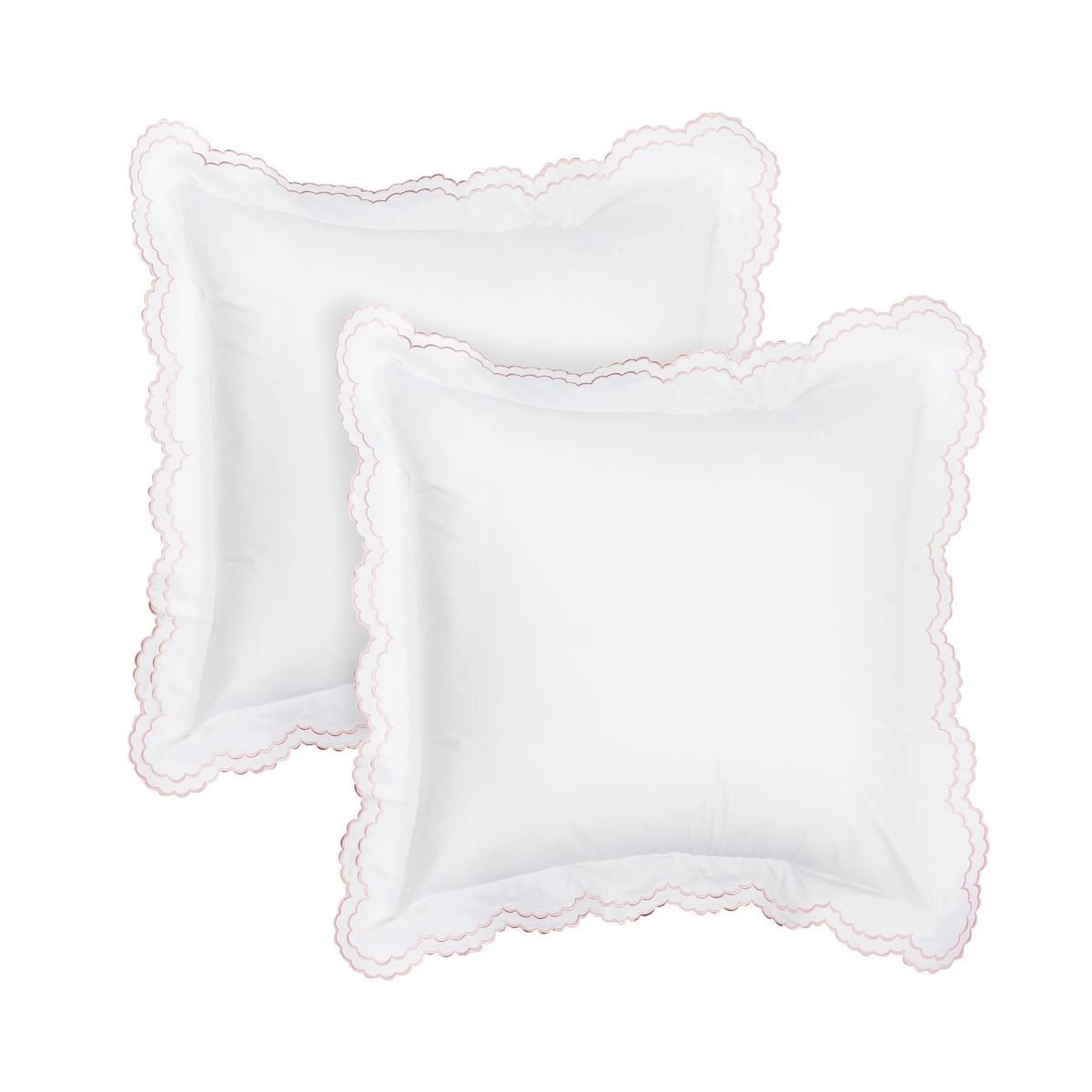 Double Scallop Embroidered Percale Euro Sham Pair - Quahog Bay Bedding