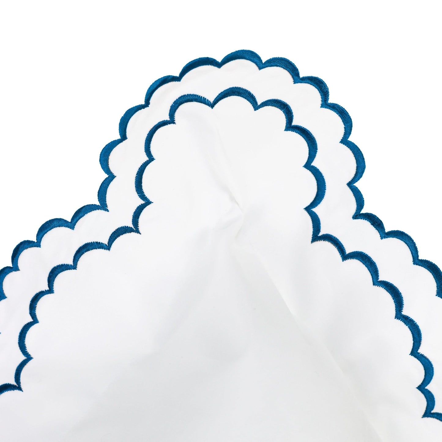 Double Scallop Embroidered Percale Euro Sham Pair - Quahog Bay Bedding