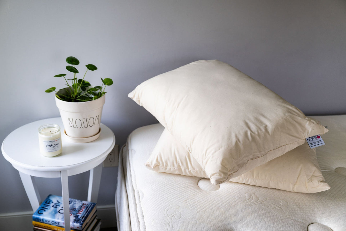 Down Alternative Pillow with Recycled Polyester Fill - American Made With USA Grown Cotton - Quahog Bay Bedding