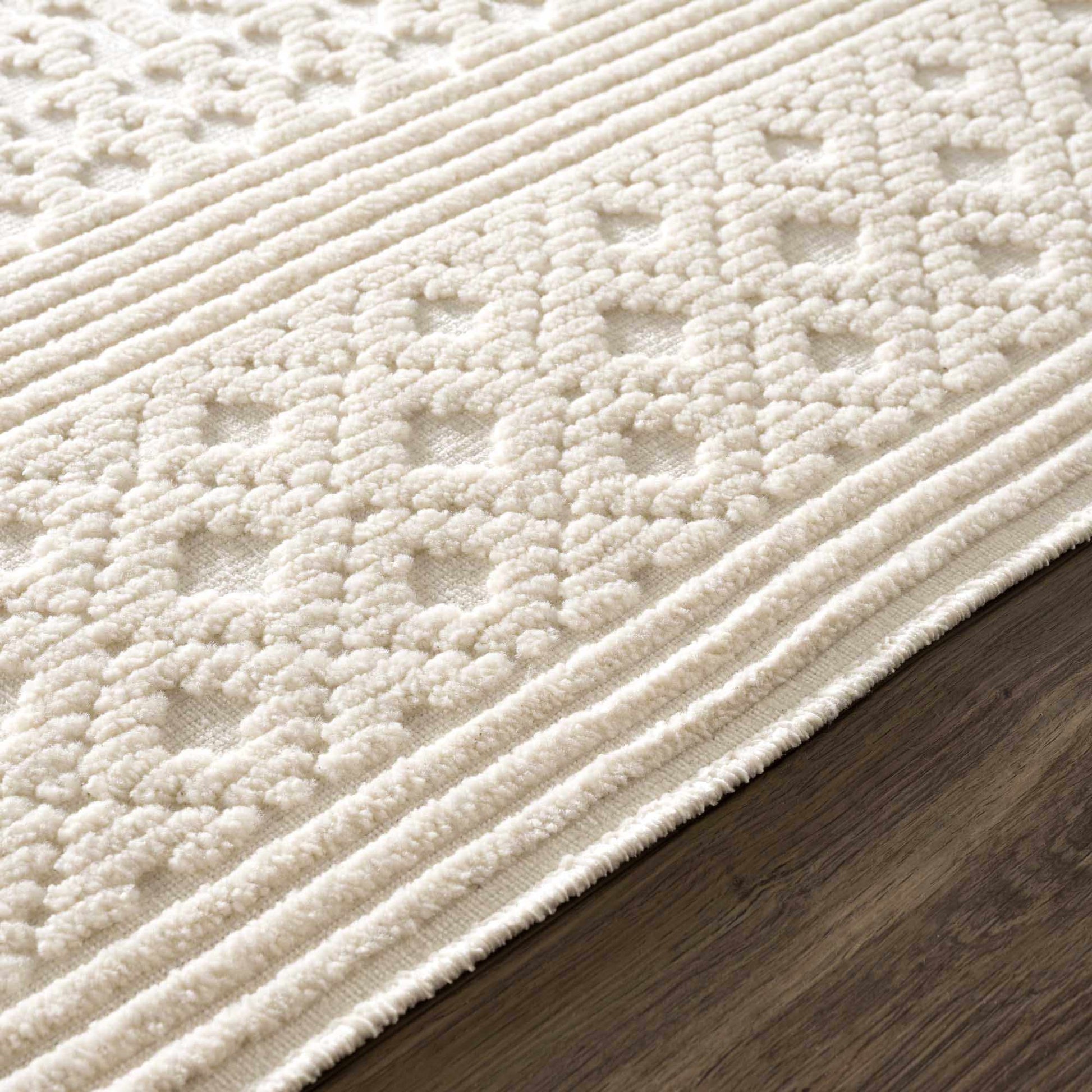 Drago White Washable Area Rug - Quahog Bay Bedding